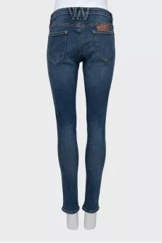 Blue high-waisted skinny jeans