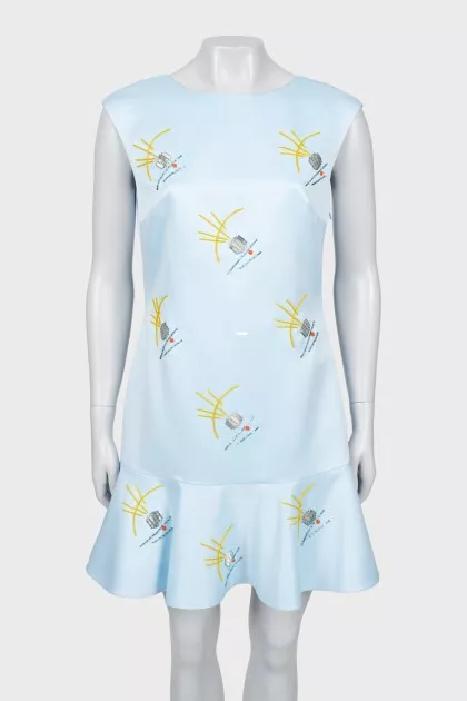 Fitted dress with beaded embroidery