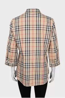 Checked shirt with 3/4 sleeves