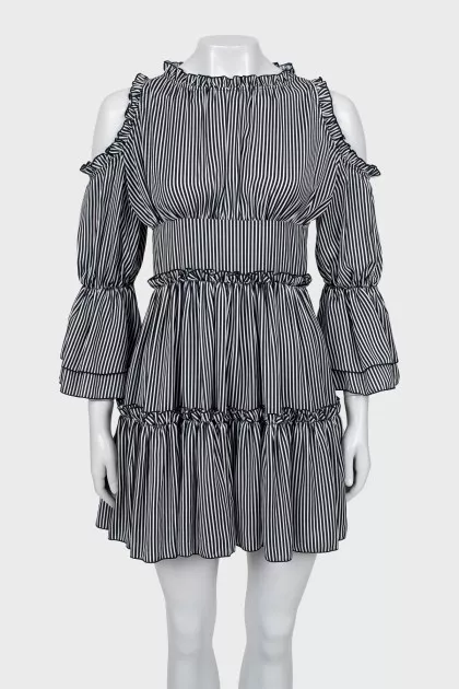 Off shoulder striped dress