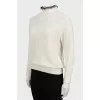 Oversized sweater with ruffled collar
