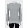 Fitted sweater with accent shoulders