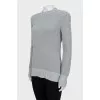 Fitted sweater with accent shoulders