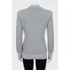 Fitted sweater with accent shoulders