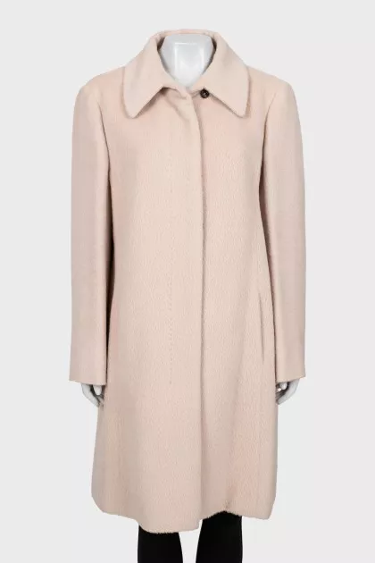 Beige wool and alpaca coat