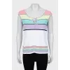 Mixed color striped tank top