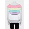 Mixed color striped tank top