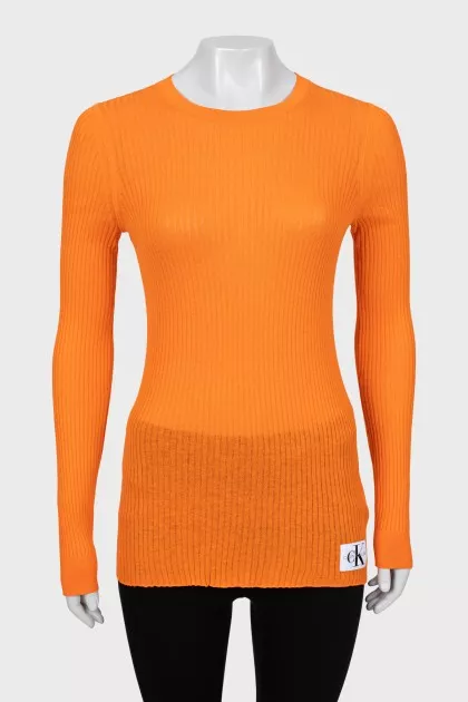 Orange ribbed long sleeve