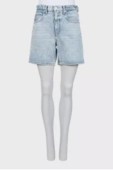 Blue high waisted denim shorts