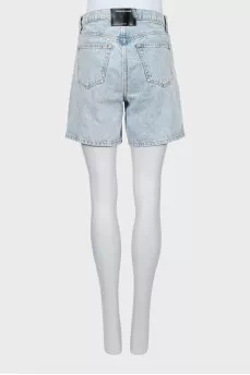 Blue high waisted denim shorts