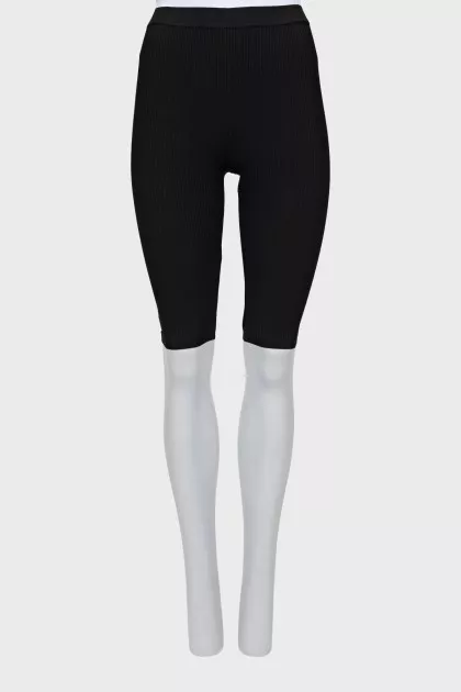 Black ribbed bike shorts