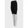 Black ribbed bike shorts