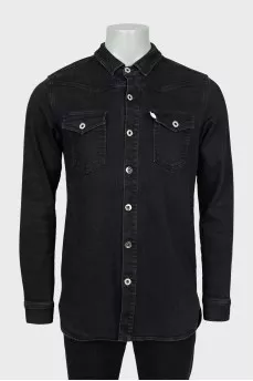 Men's denim shirt in black