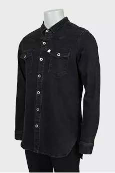 Men's denim shirt in black