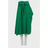 Green midi skirt with ties