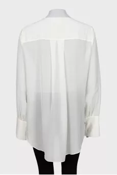 White transparent shirt with slits on the sides