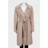 Beige coat with leather insert