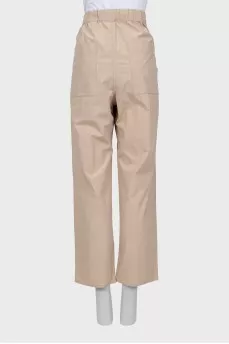 Beige drawstring trousers