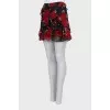 Floral silk mini skirt