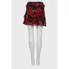 Floral silk mini skirt