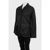 Black jacket with patch pockets