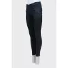 Blue skinny fit jeans with zipper at the bottom