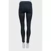 Blue skinny fit jeans with zipper at the bottom