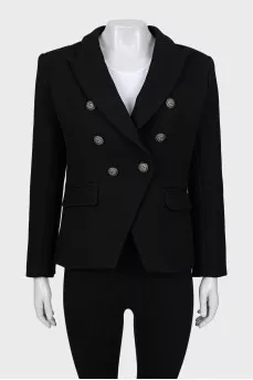 Black double-breasted jacket