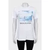 White Shift T-shirt with Print