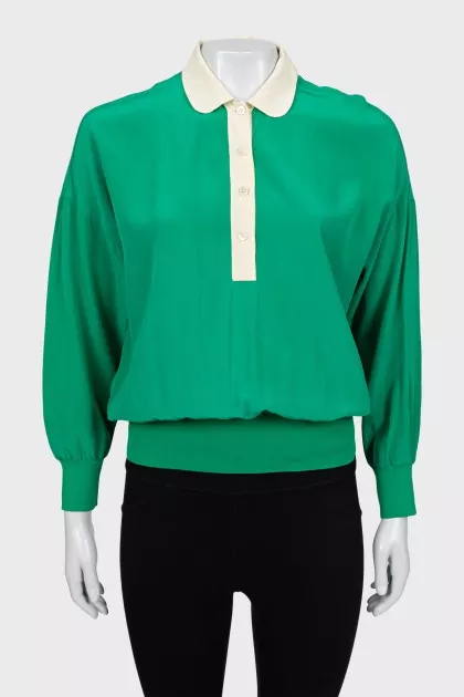 Two-tone loose fit blouse