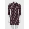 Mini dress with draped sleeves