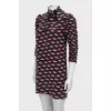Mini dress with draped sleeves