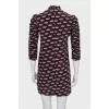Mini dress with draped sleeves