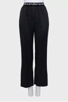 Silk trousers with elastic