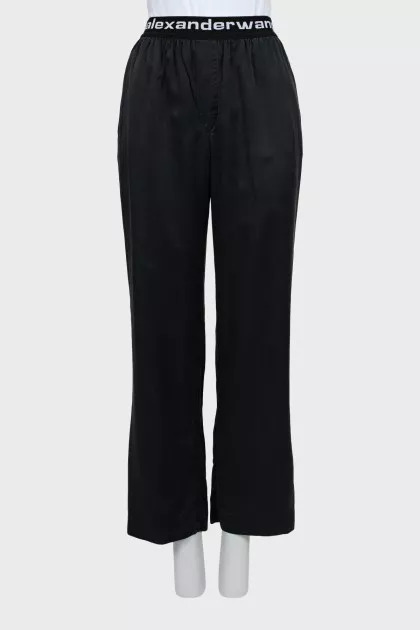Silk trousers with elastic