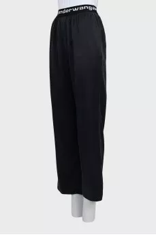 Silk trousers with elastic