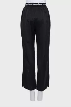 Silk trousers with elastic