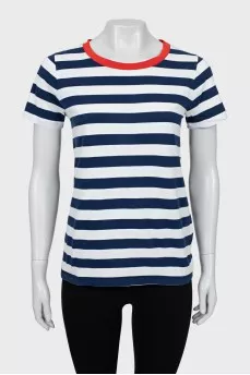 A-line T-shirt with stripe print