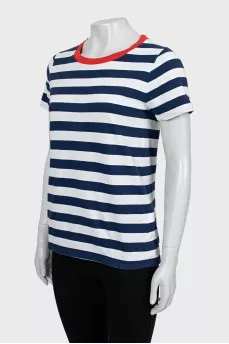A-line T-shirt with stripe print