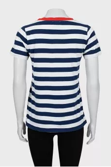 A-line T-shirt with stripe print
