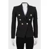 Slim fit jacket with gold buttons