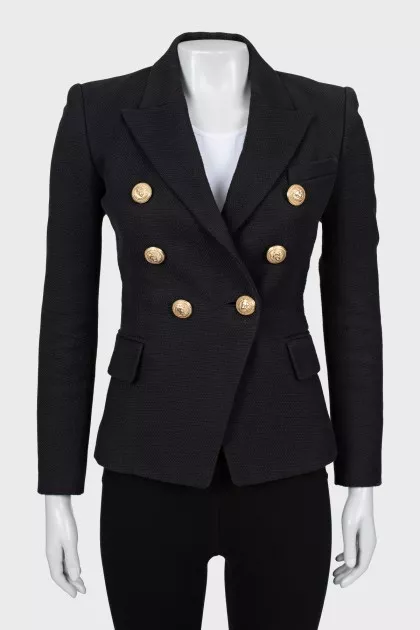 Slim fit jacket with gold buttons