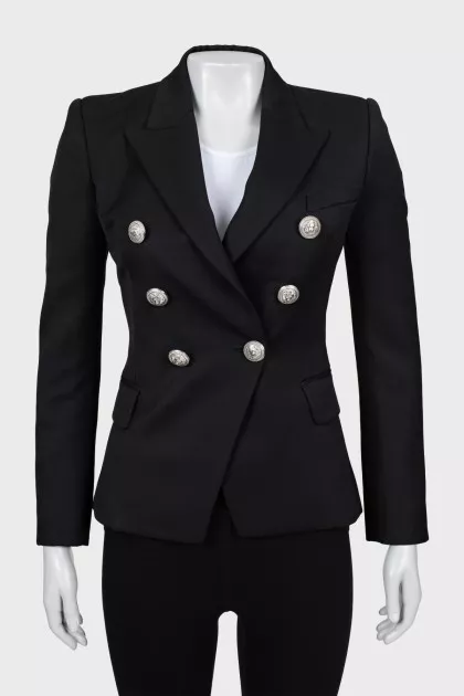 Wool jacket with silver buttons