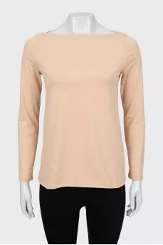 Beige long sleeve straight fit