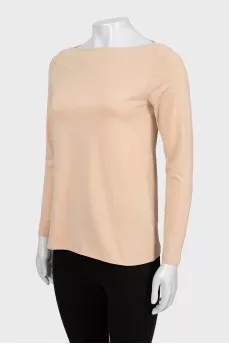 Beige long sleeve straight fit