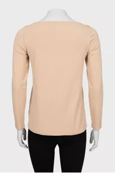 Beige long sleeve straight fit