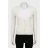 Beige ribbed cardigan