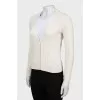 Beige ribbed cardigan