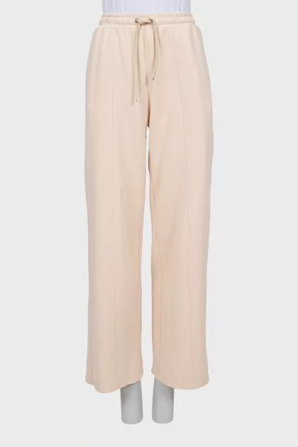 Beige straight fit sweatpants