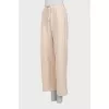 Beige straight fit sweatpants
